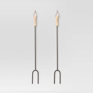 Threshold Marshmallow Roasting Log Tong Sticks in Black NEW